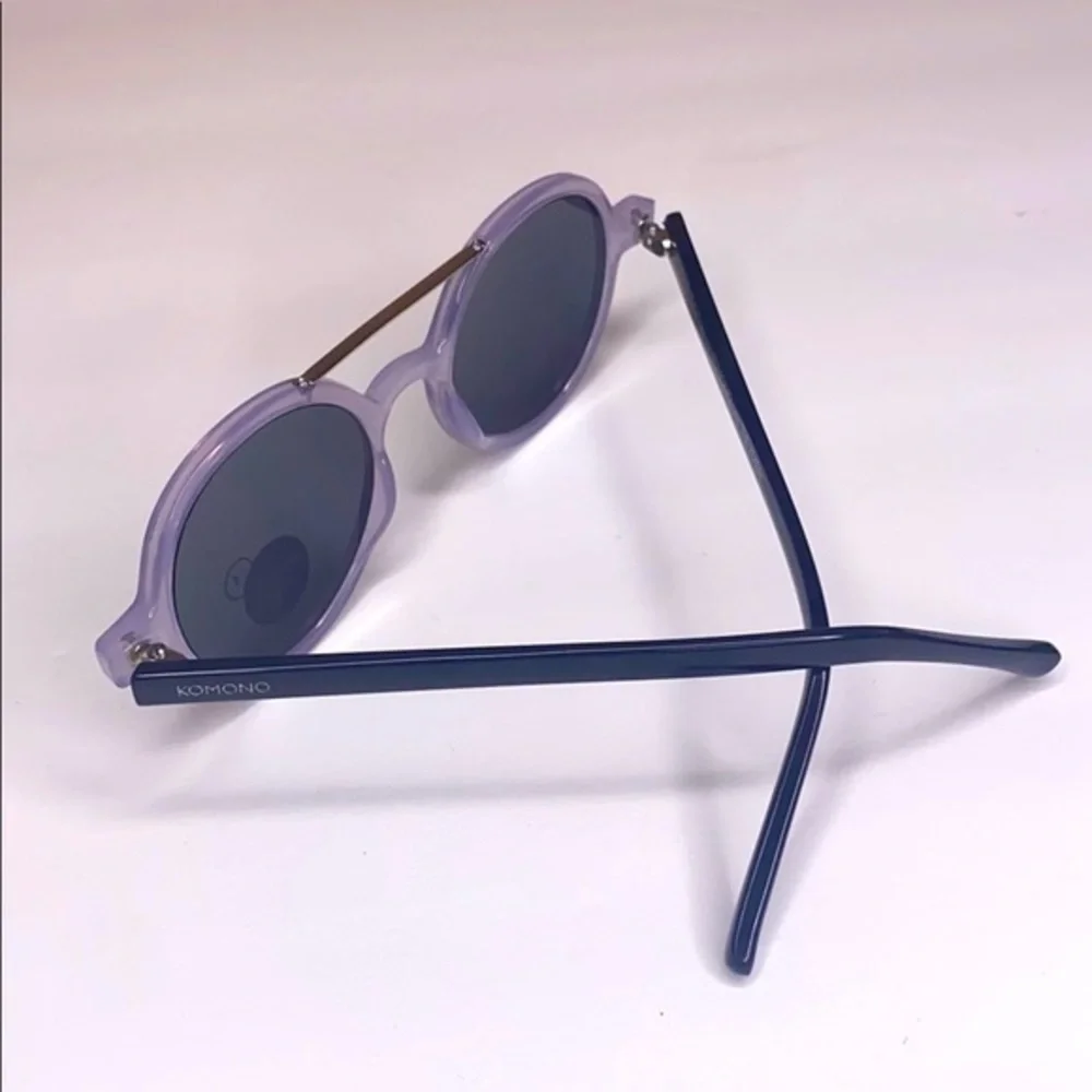 NEW KOMONO Vivien Violet Black Sunglasses purple round